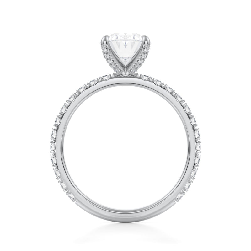 Oval Pave Ring With Pave Prongs  (2.00 Carat E-VVS2)