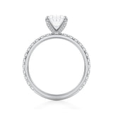 Oval Pave Ring With Pave Prongs  (2.50 Carat D-VVS2)