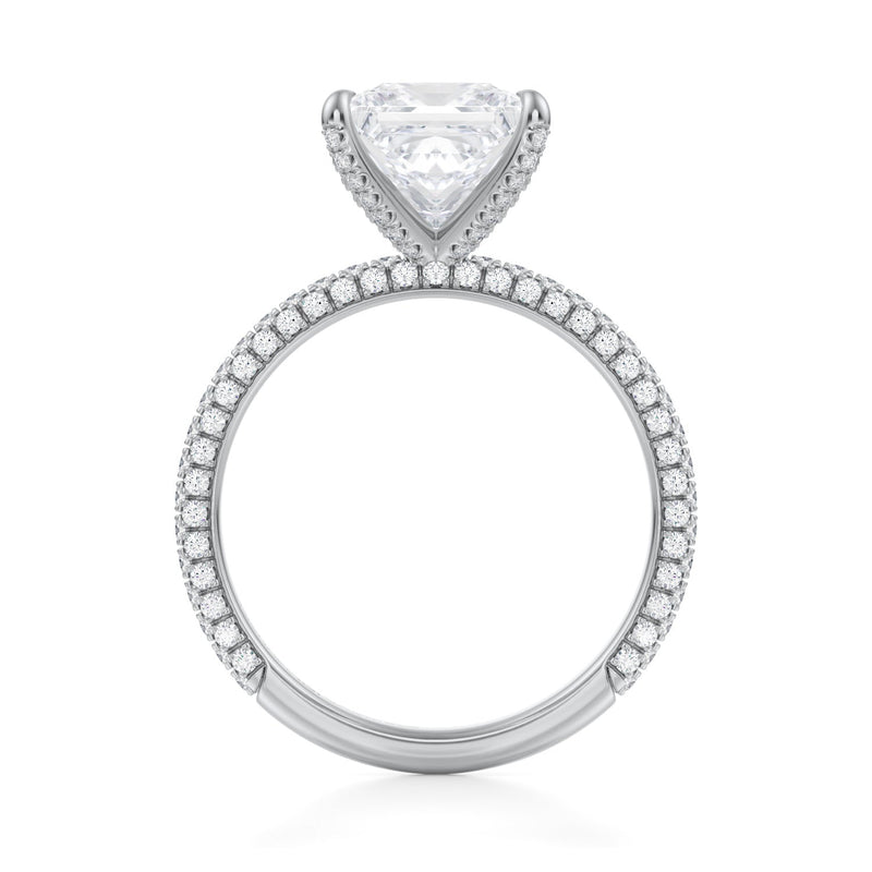 Princess With Braided Pave Ring  (3.50 Carat D-VVS2)