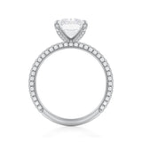 Radiant Trio Pave Ring With Pave Prongs  (3.20 Carat F-VVS2)
