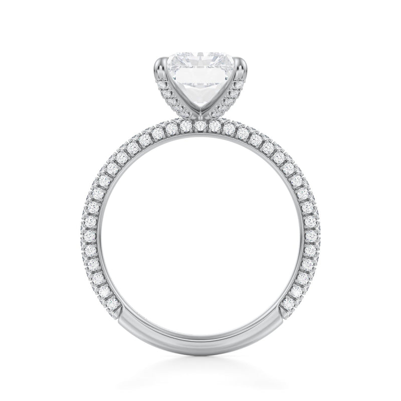 Radiant Trio Pave Ring With Pave Prongs  (2.40 Carat D-VVS2)