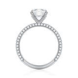 Round Trio Pave Ring With Pave Prongs  (2.20 Carat D-VVS2)