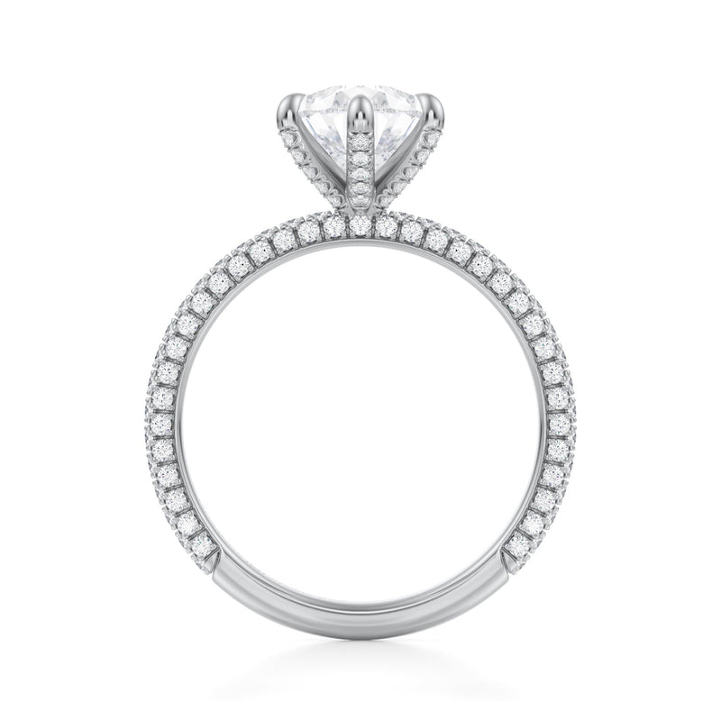 Pear Trio Pave Ring With Pave Prongs  (2.70 Carat G-VS1)