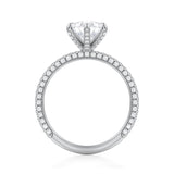 Pear Trio Pave Ring With Pave Prongs  (2.00 Carat F-VVS2)