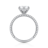 Pear Invisible Halo With Trio Pave Ring