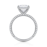 Princess Invisible Halo With Trio Pave Ring