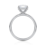 Cushion Solitaire Ring With Pave Basket  (1.50 Carat G-VS1)