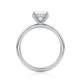 Oval Solitaire Ring With Pave Basket  (1.50 Carat F-VS1)