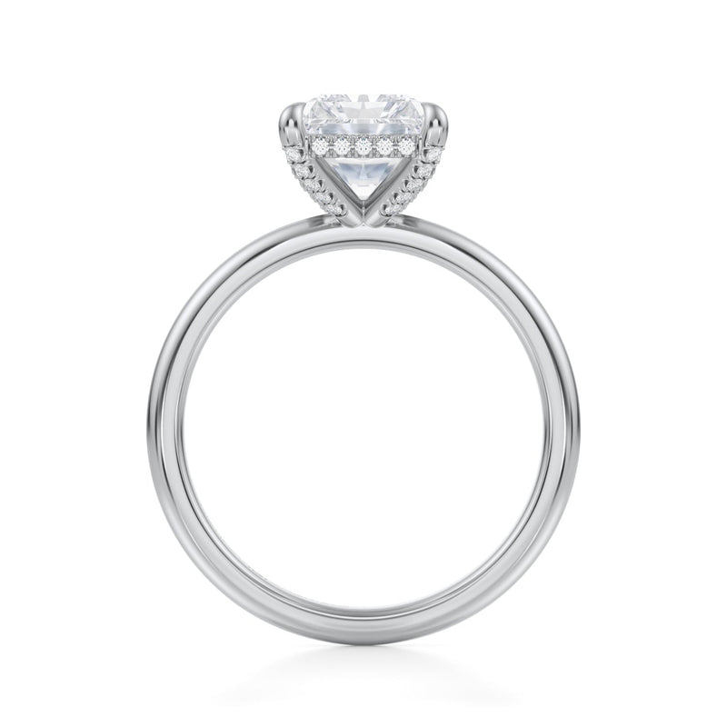 Radiant Solitaire Ring With Pave Basket  (1.40 Carat E-VS1)