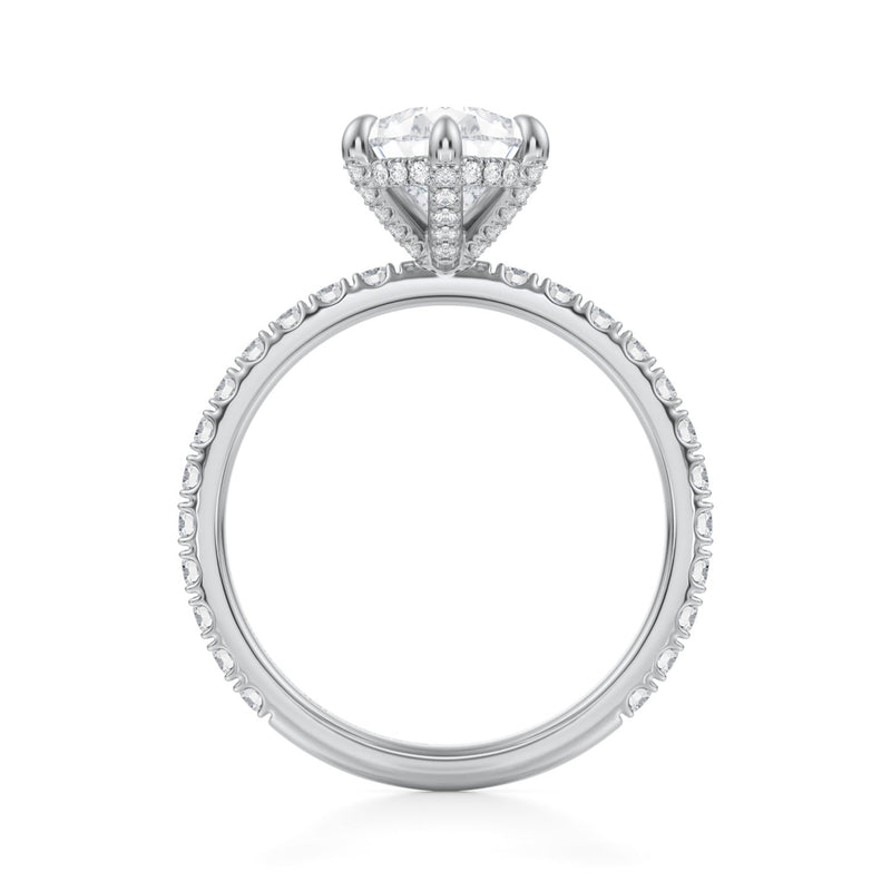 Pear Pave Basket With Pave Ring  (1.40 Carat D-VS1)