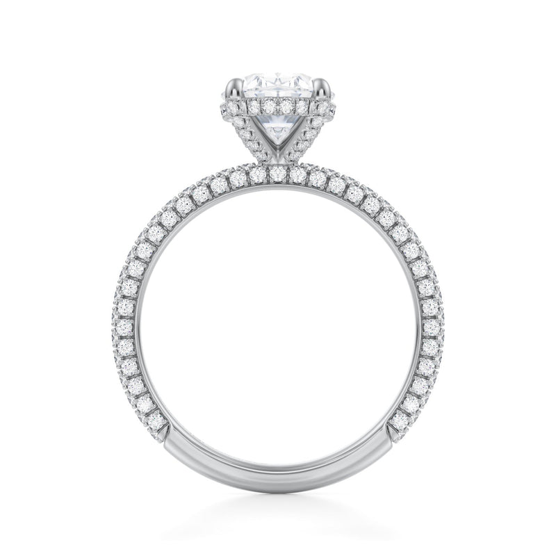 Oval Pave Basket With Trio Pave Ring  (3.40 Carat F-VVS2)