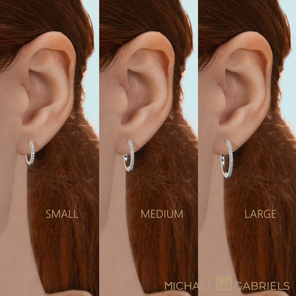 Hoop Earrings With Lab Grown Diamonds - Small
