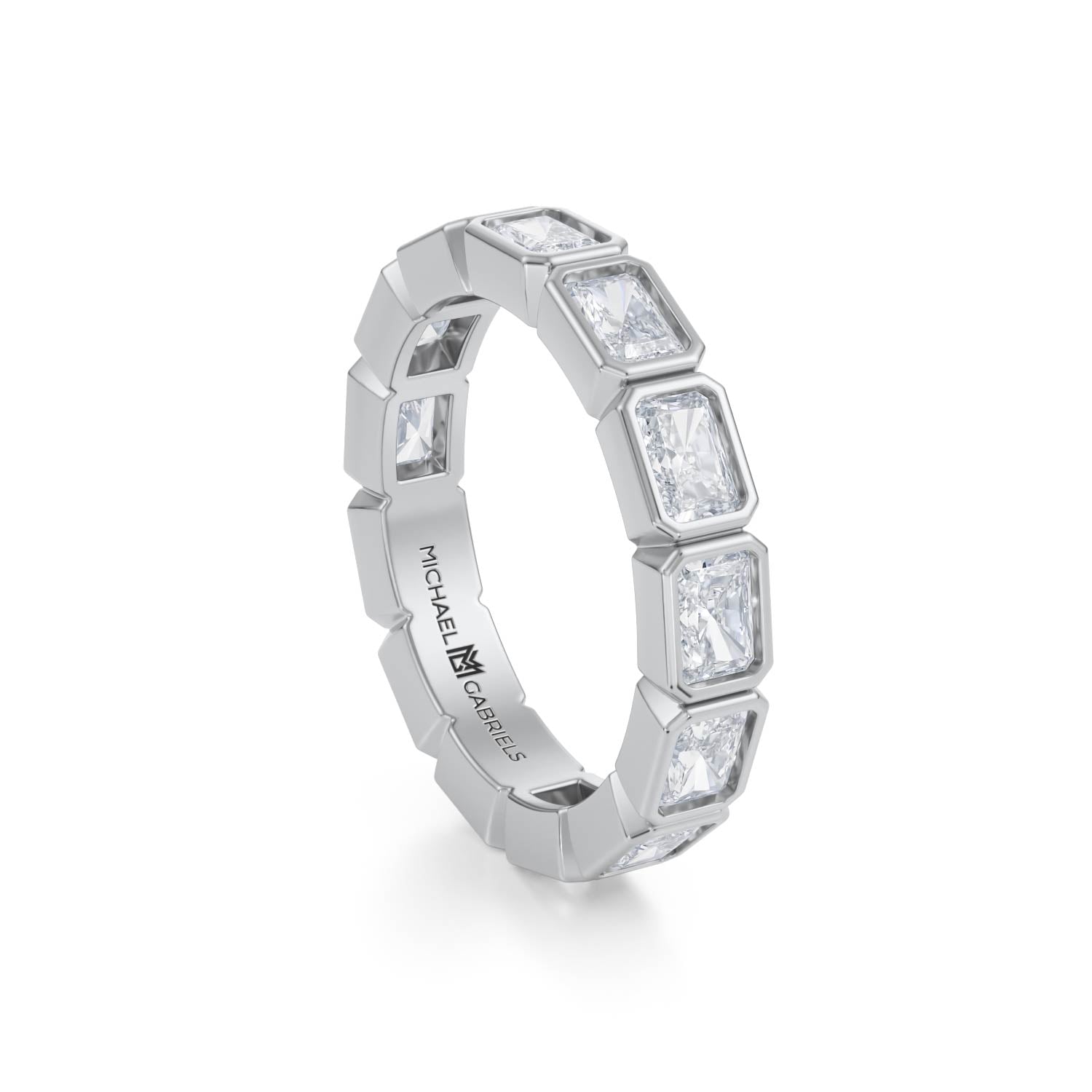 Radiant Bezel Lab Grown Diamond Horizontal Eternity Band - Petite