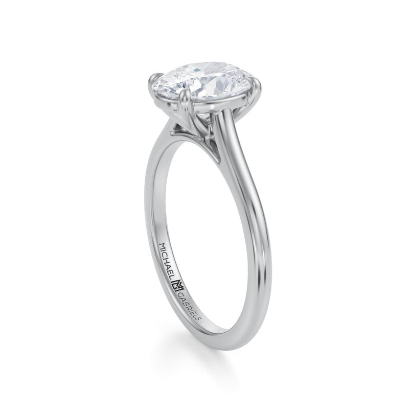 Classic Oval Cathedral Ring  (2.20 Carat G-VVS2)