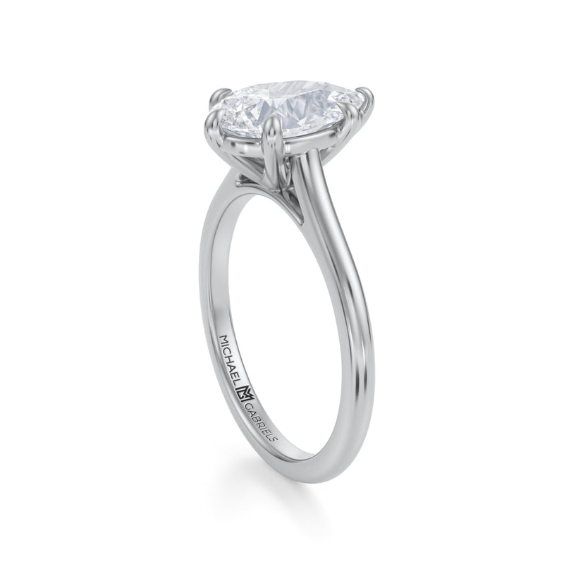Classic Pear Cathedral Ring  (3.40 Carat G-VVS2)