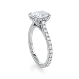 Oval Pave Cathedral Ring With Pave Basket  (1.40 Carat D-VVS2)