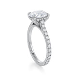 Oval Pave Cathedral Ring With Pave Basket  (3.20 Carat D-VVS2)