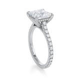 Princess Pave Cathedral Ring With Pave Basket  (3.70 Carat E-VS1)