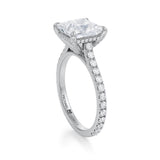 Princess Pave Cathedral Ring With Pave Basket  (3.20 Carat D-VVS2)