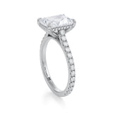 Radiant Pave Cathedral Ring With Pave Basket  (1.50 Carat E-VS1)