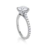 Round Pave Cathedral Ring With Pave Basket  (3.50 Carat E-VVS2)