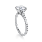 Round Pave Cathedral Ring With Pave Basket  (3.50 Carat F-VS1)