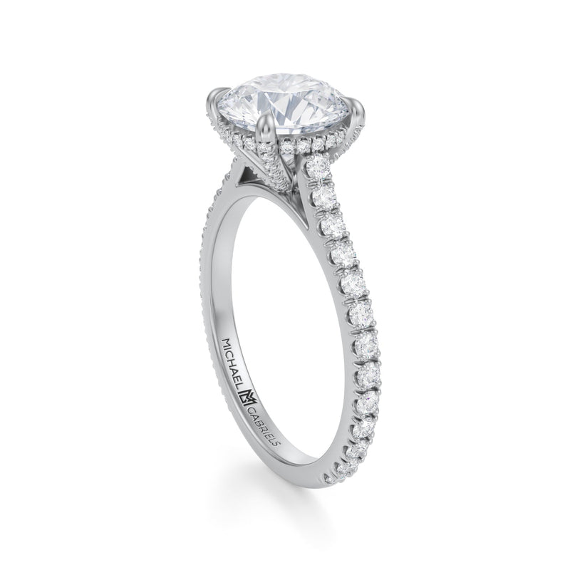 Round Pave Cathedral Ring With Pave Basket  (2.50 Carat D-VS1)