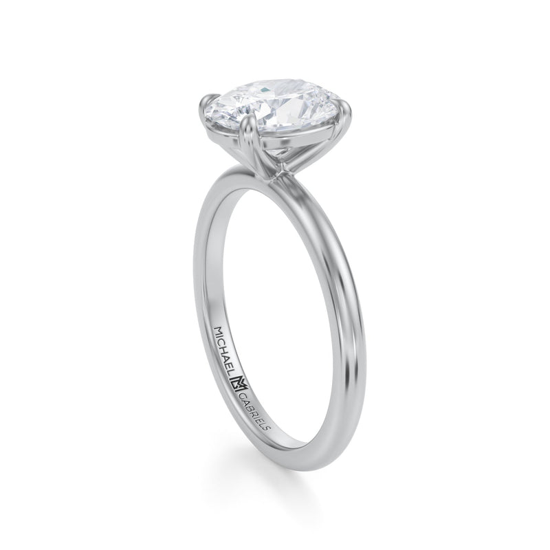 Oval Martini Basket Solitaire Ring  (1.70 Carat D-VS1)