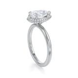 Pear Knife Edge Halo With Solitaire Ring