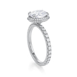Oval Knife Edge Halo With Pave Ring