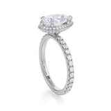 Pear Knife Edge Halo With Pave Ring  (1.40 Carat D-VS1)