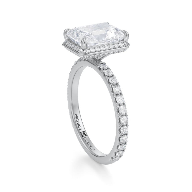 Radiant Knife Edge Halo With Pave Ring