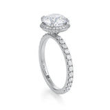 Round Knife Edge Halo With Pave Ring
