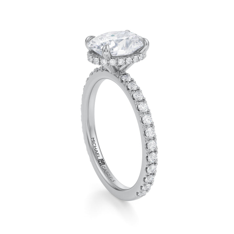 Oval Wrap Halo With Pave Ring  (3.40 Carat G-VS1)