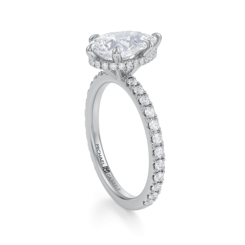 Pear Wrap Halo With Pave Ring  (1.70 Carat G-VVS2)