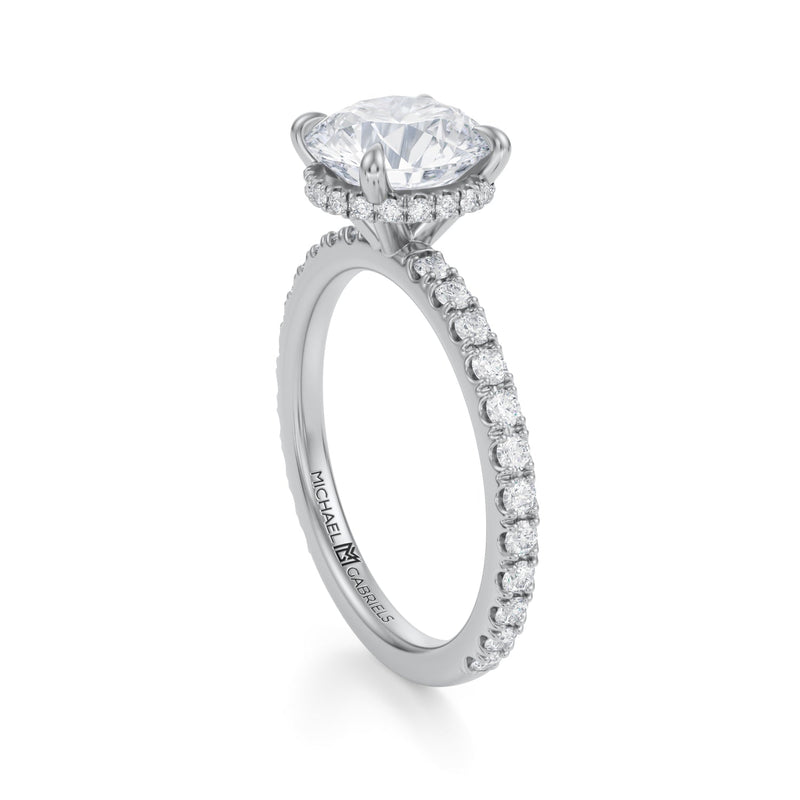 Round Wrap Halo With Pave Ring  (2.00 Carat E-VS1)