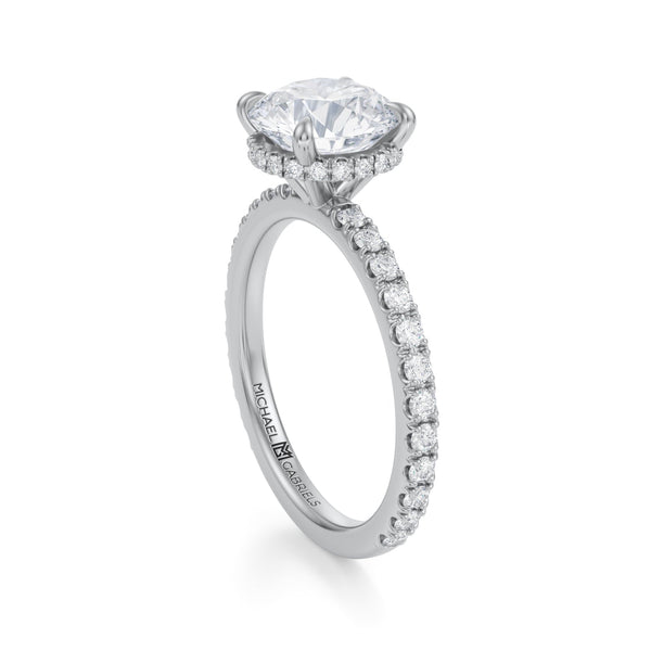 Round Wrap Halo With Pave Ring  (3.20 Carat D-VS1)