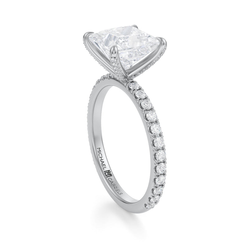 Princess Pave Ring With Pave Prongs  (2.70 Carat G-VS1)