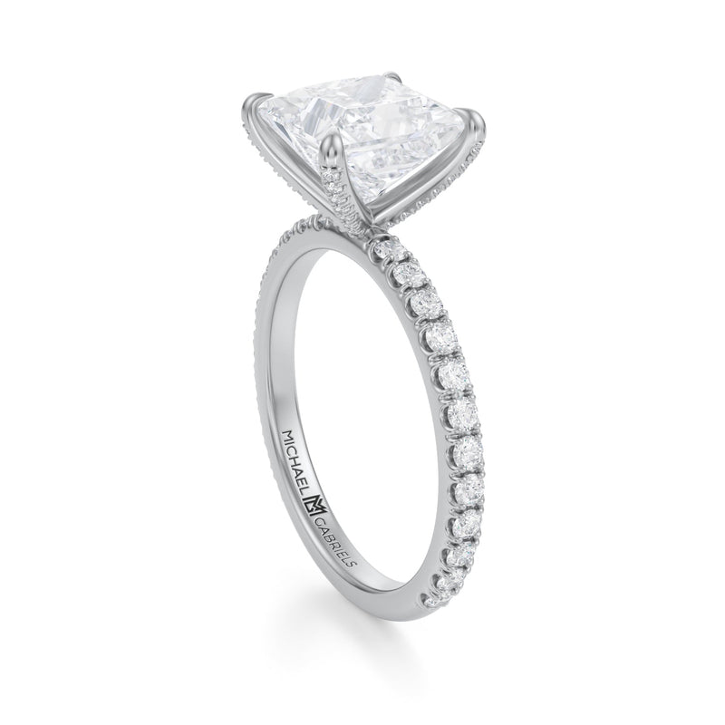 Princess Pave Ring With Pave Prongs  (2.70 Carat E-VVS2)