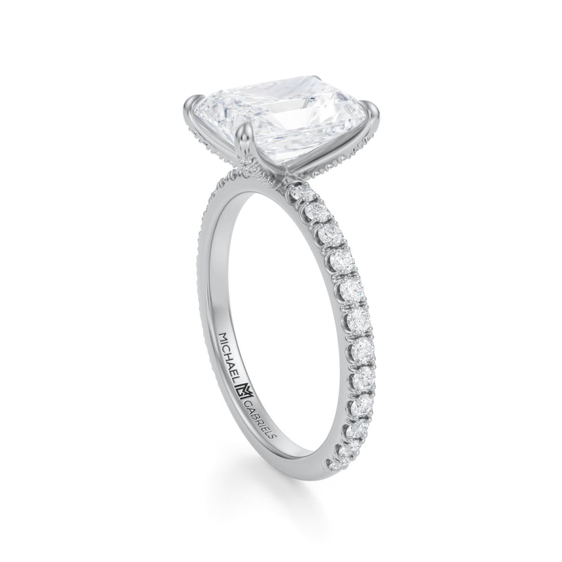 Radiant Pave Ring With Pave Prongs  (1.20 Carat F-VS1)
