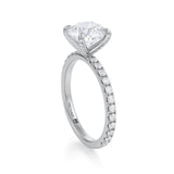 Round Pave Ring With Pave Prongs  (1.50 Carat E-VS1)