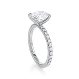 Oval Pave Ring With Pave Prongs  (3.50 Carat D-VVS2)
