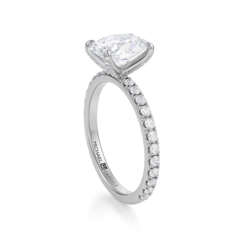 Oval Pave Ring With Pave Prongs  (2.70 Carat E-VVS2)