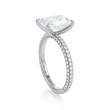 Radiant Trio Pave Ring With Pave Prongs  (1.20 Carat G-VVS2)