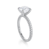 Round Trio Pave Ring With Pave Prongs  (1.20 Carat G-VVS2)