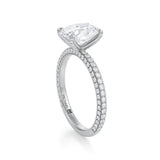 Oval Halo With Trio Pave Ring  (3.50 Carat E-VS1)