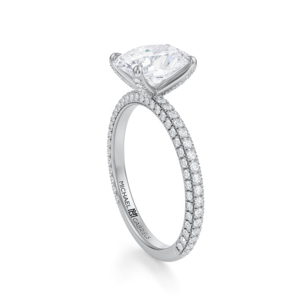 Oval Trio Pave Ring With Pave Prongs