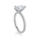 Pear Halo With Trio Pave Ring  (1.50 Carat D-VVS2)