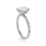 Oval Solitaire Ring With Pave Basket  (1.00 Carat E-VVS2)