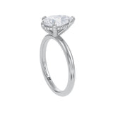 Pear Solitaire Ring With Pave Basket  (1.40 Carat E-VS1)